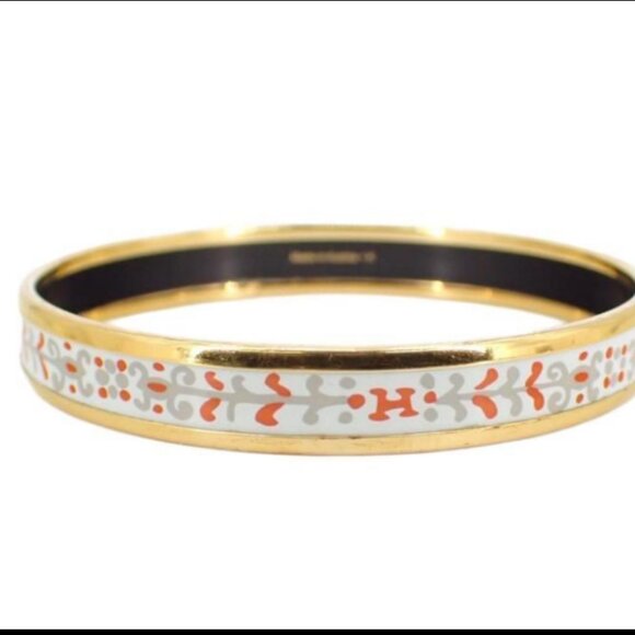 Hermes White Enamel Bangle Bracelet - 7" - Preowned - Picture 1 of 8